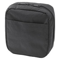 無印良品 リンクルナイロン 大きく開くスクエアポーチ ダークグレー 約１４×１６×６ｃｍ 良品計画