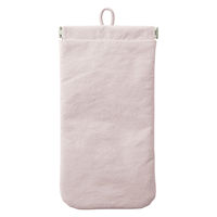 無印良品 リンクルナイロン 片手で開くフラットポーチ ピンク Ｍ 約１０．３×１８．５ｃｍ 良品計画