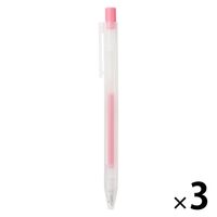 無印良品 さらさら描けるゲルインキボールペン ノック式 ０．３ｍｍ ピンク 1セット（1本×3） 良品計画