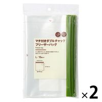 無印良品 マチ付きダブルチャック フリーザーバッグ Ｌ １５枚入り 1セット（1袋（15枚入）×2） 良品計画