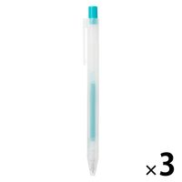 無印良品 さらさら描けるゲルインキボールペン ノック式 ０．３ｍｍ あさぎ 1セット（1本×3） 良品計画