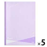 【アウトレット】【Goエシカル】訳あり プラス ノート パスティ セミB5 6.5mm罫線 30枚 パープル 77201 1セット（5冊）