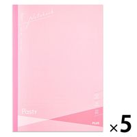 【アウトレット】【Goエシカル】訳あり プラス ノート パスティ セミB5 6.5mm罫線 30枚 ピンク 77200 1セット（5冊）