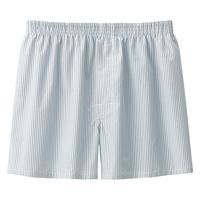 【メンズ】無印良品 紳士 綿ブロード 前開き トランクス 紳士Ｍ ライトブルーストライプ 良品計画