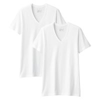 【メンズ】無印良品 紳士 脇に縫い目のない ２枚組 Ｖネック半袖Ｔシャツ 紳士Ｌ 白 良品計画