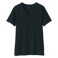 【メンズ】無印良品 紳士 さらっと綿 Ｖネック半袖Ｔシャツ 紳士Ｍ 黒 良品計画
