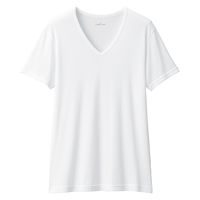 【メンズ】無印良品 紳士 さらっと綿 Ｖネック半袖Ｔシャツ 紳士Ｌ 白 良品計画