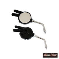 マッドマックス 汎用 ミニ じゃんけんミラー 8mm 正ネジ ブラック 左右セット MM04-0014-BK 1セット(左右1組)（直送品）