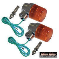 マッドマックス 汎用 丸型 ヨーロピアンウインカー オレンジ 取付ステー付き 2個SET MM11-0057-A-2 1セット(2個)（直送品）