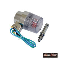 マッドマックス 汎用 丸型 ヨーロピアンウインカー クリア 取付ステー付き 1個 MM11-0057-C（直送品）