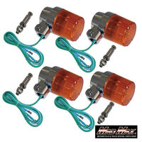 マッドマックス 汎用 丸型 ヨーロピアンウインカー オレンジ 取付ステー付き 4個SET MM11-0057-A-4 1セット(4個)（直送品）