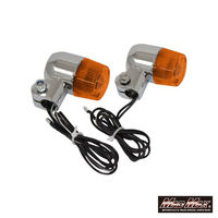 マッドマックス 汎用 丸形ミニヨーロピアンウインカー シルバー/オレンジ 2個セット MM11-0062-OR 1セット(2個)（直送品）
