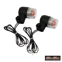 マッドマックス 汎用 丸形ミニヨーロピアンウインカー ブラック/クリア 2個セット MM11-0063-CL 1セット(2個)（直送品）