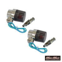 丸型 ヨーロピアンウインカー スモーク 取付ステー(ショート)付き 2個SET MM11-0066-SM-2 1セット(2個)（直送品）