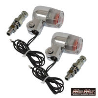 マッドマックス 丸形ミニヨーロピアンウインカー シルバー/クリア M10×60mm取付ステー付 MM11-0074-CL 1セット(2個)（直送品）