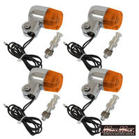 丸ミニヨーロピアンウインカー シルバー/オレンジ M10×60mmアルミステー付 MM11-0075-OR-2 1セット(4個)（直送品）