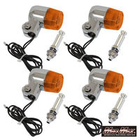 丸ミニヨーロピアンウインカー シルバー/オレンジ M10×73mmアルミステー付 MM11-0076-OR-2 1セット(4個)（直送品）