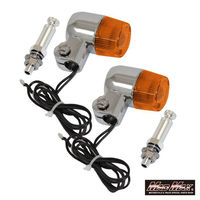 マッドマックス 丸ミニヨーロピアンウインカー シルバー/オレンジ M10×73mmアルミステー付 MM11-0076-OR 1セット(2個)（直送品）