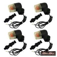 丸ミニヨーロピアンウインカー ブラック/黄ばみ M10×60mmアルミステー付 MM11-0078-LY-2 1セット(4個)（直送品）