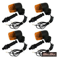 丸ミニヨーロピアンウインカー ブラック/オレンジ M10×73mmアルミステー付 MM11-0077-OR-2 1セット(4個)（直送品）