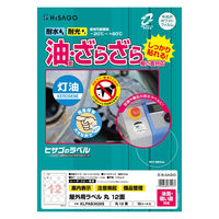 ヒサゴ 屋外用ラベル 油面・粗い面対応 A4 丸 12面 KLPAB3020S 1袋