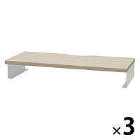 アール・エフ・ヤマカワ スチール脚机上台W600 ナチュラルII ホワイト脚 GZSLDRー600NA2ーWL 1セット(3台)