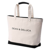 DEAN&DELUCA（ディーン&デルーカ） ブラック&ナチュラル　キャンバストートバッグ 大容量 A3サイズ 4580379227544 1個