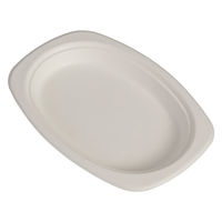 Gracz（グレース）バガス オーバルプレート ホワイト 1袋（50枚入）