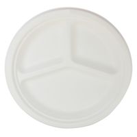 Gracz（グレース）バガス 仕切付プレート ホワイト 1袋（50枚入）