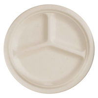 Gracz（グレース）バガス 仕切付プレート ナチュラル 1セット（100枚：50枚入×2袋）