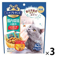 コンボ プレゼント 腸内環境の維持 シーフードミックス味 総合栄養食 国産 42g（約3g×14袋）3袋 猫用 おやつ