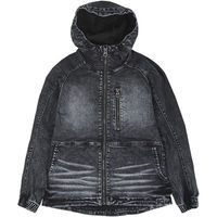 ケイゾック デニムジップアップパーカー ブラック LL GKW-9201 1着（直送品）