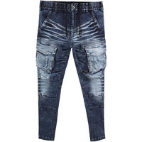 ケイゾック デニムカーゴパンツ ネイビー LL GKW-5103 1本（直送品）