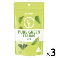 伊藤園 お～いお茶 PURE GREEN ティーバッグ 1セット（1袋（10バッグ入）×3）