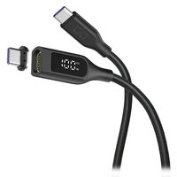 マグネットシリコンケーブル　ＤＳＰ付　ストレート端子　ＣｔｏＣ　1ｍ　ブラック