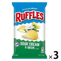 ポテトチップス 輸入菓子 おつまみ ラッフルズ　サワークリーム＆オニオン味　100g 3個   フリトレー