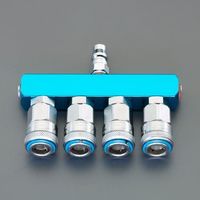 エスコ 4連 エアーカップリング(ワンプッシュ型) EA140DK-4 1台（直送品）