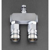 エスコ 2連 エアーカップリング(ワンプッシュ/ロックガード付) EA140DK-32 1個（直送品）