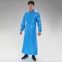 エスコ 140x 90cm エプロン(腕付/青) EA355AS-22 1枚（直送品）