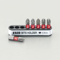 エスコ 25mm 6本組[+]ドライバービット(インパクト用) EA611MA-1 1セット（直送品）