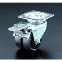 エスコ 75mm キャスター(自在・ツインホイール・後輪ブレーキ) EA986GS-75 1個（直送品）