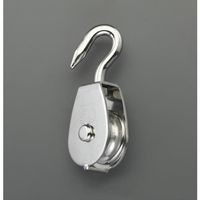 エスコ 137mm 滑車(フック付・ステンレス製) EA987SM-1 1個（直送品）