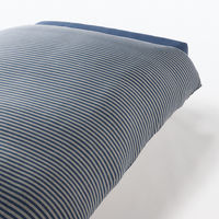 無印良品 綿天竺掛ふとんカバー Ｄ １９０×２１０ｃｍ用 杢ネイビーボーダー 良品計画