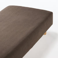 無印良品 綿天竺ボックスシーツ Ｄ １４０×２００×１８‐２８ｃｍ用 杢ブラウン 良品計画