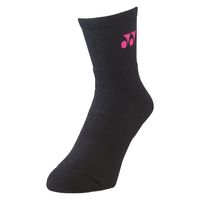 YONEX(ヨネックス) テニス 靴下 ハーフソックス ブラック／ピンク 19122 1セット（3足）（直送品）