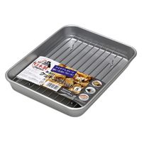 谷口金属 クッキングバット 網付き 浅型 約24.2×18.3cm 角型 1個