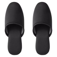 テンダイ ステッチビニールスリッパ スリッパ ビニール 来客 病院 介護 ブラック 1足