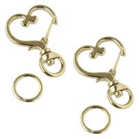 日本紐釦貿易 チャームナスカン ハート ゴールド 丸カン付 5P MOL-3505-5 1セット(5個)（直送品）