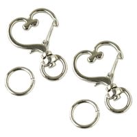 日本紐釦貿易 チャームナスカン ハート シルバー 丸カン付 5P MOL-3504-5 1セット(5個)（直送品）