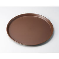 マイン 丸盆 丸トレー ノンスリップ 直径360mm 約14インチ ブラウン 1枚